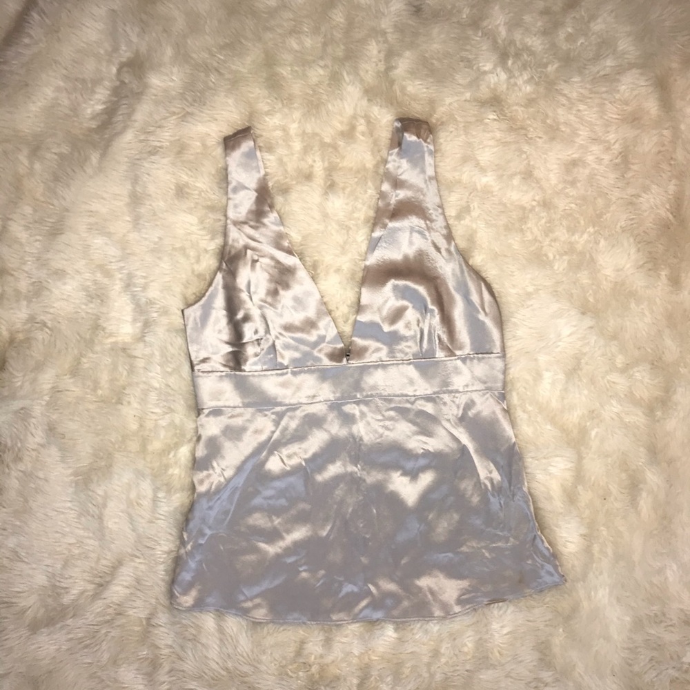 J. Crew Silver Satin Blouse